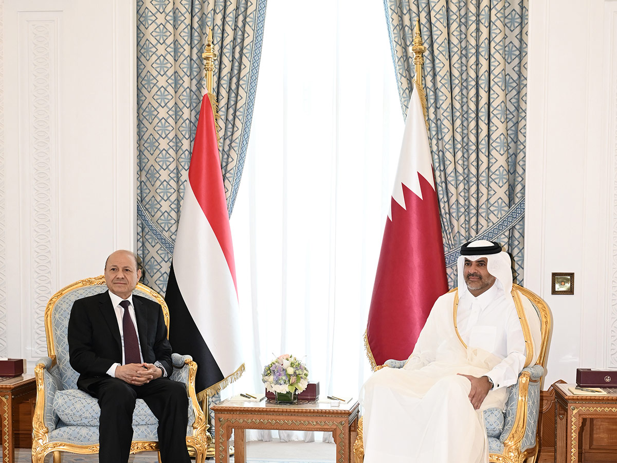 رئيس مجلس الوزراء يجتمع مع رئيس مجلس القيادة الرئاسي اليمني