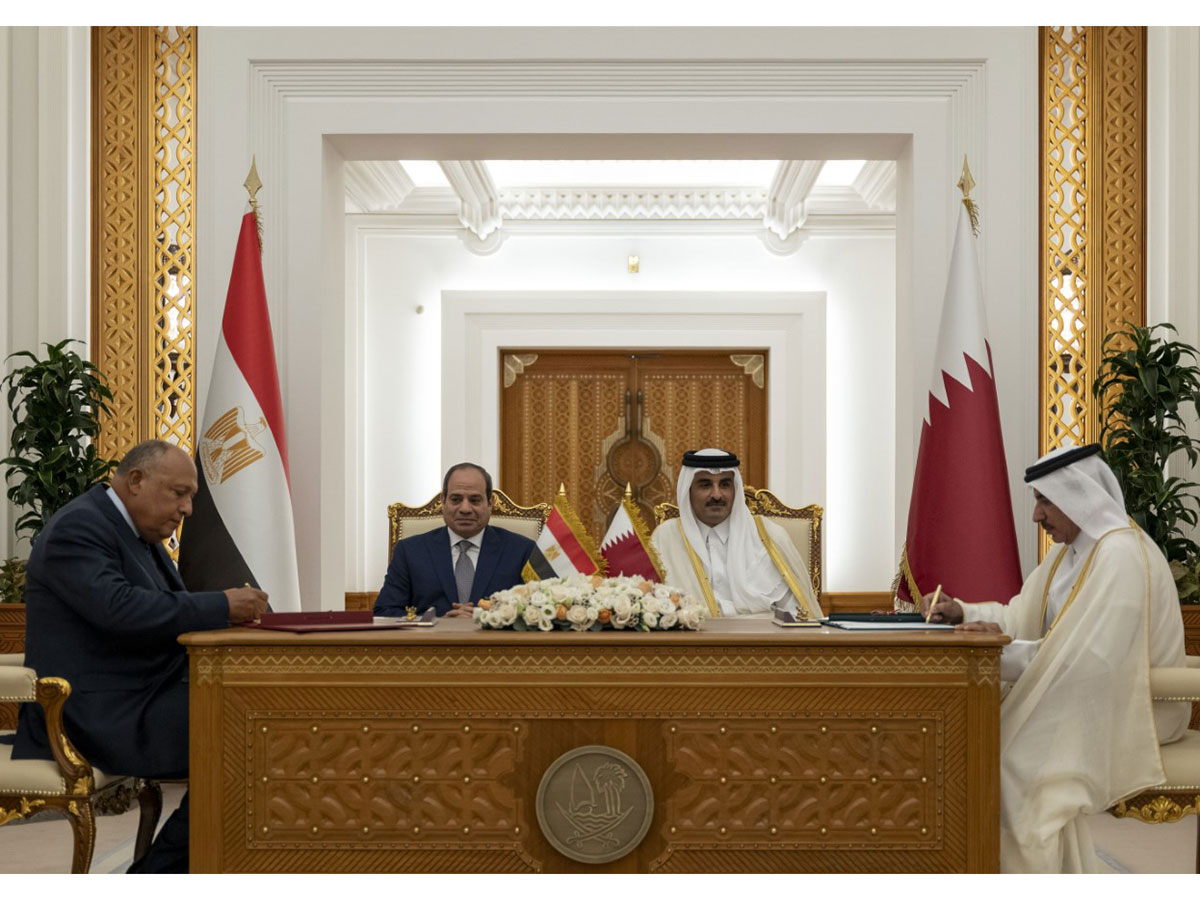 سمو الأمير والرئيس المصري يشهدان التوقيع على عدد من مذكرات التفاهم