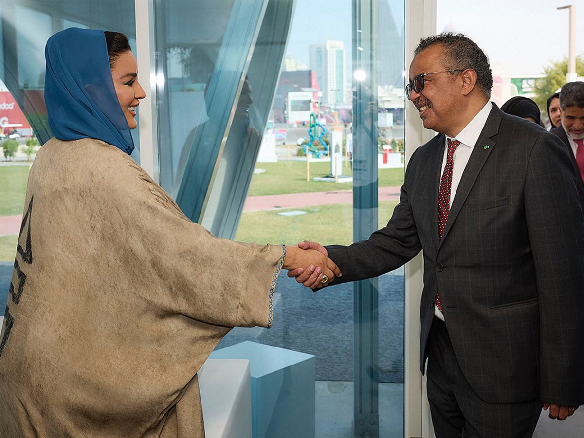 صاحبة السمو تجتمع مع الأمين العام للأمم المتحدة والمدير العام لمنظمة الصحة العالمية