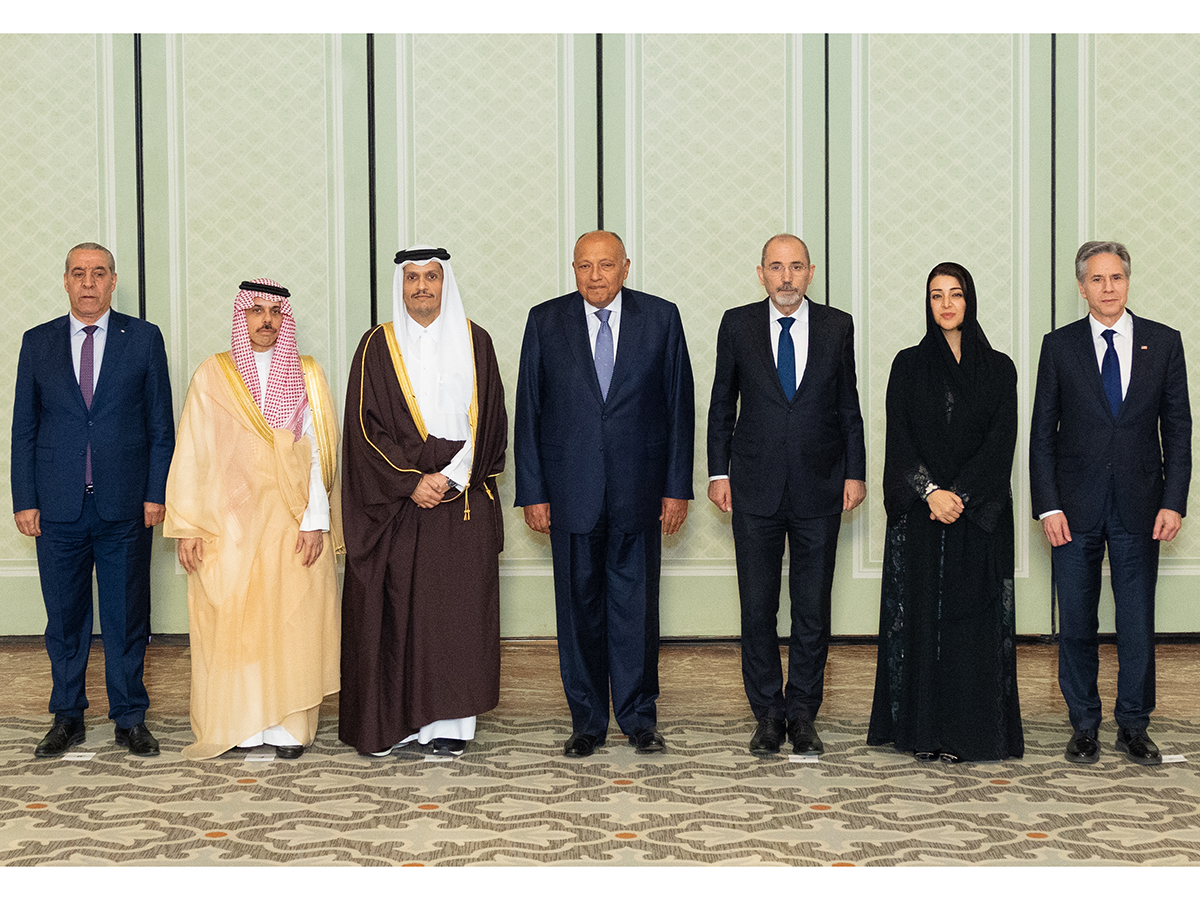 Der Ministerpräsident und Außenminister nimmt an einem Treffen der Außenminister von 6 arabischen Ländern mit dem US-Außenminister teil
