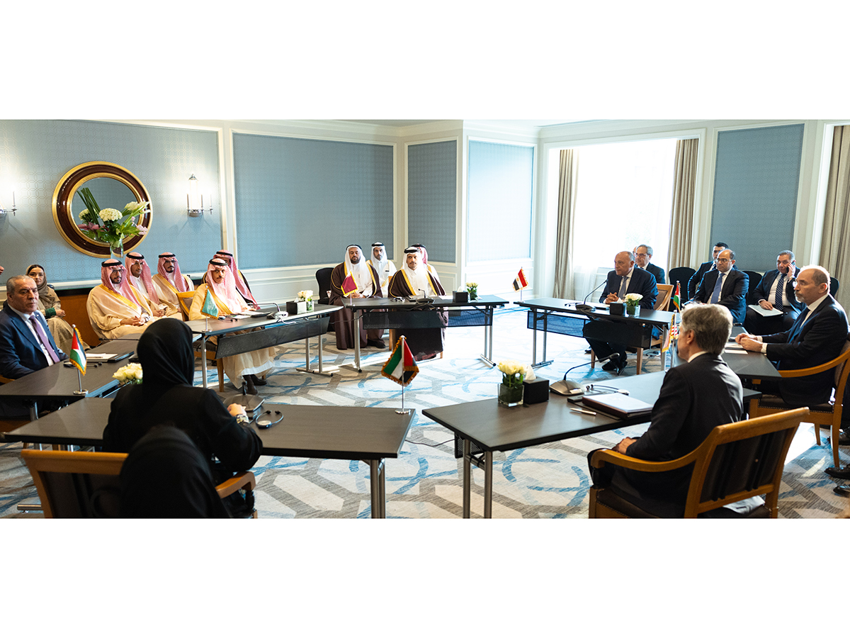 Der Ministerpräsident und Außenminister nimmt an einem Treffen der Außenminister von 6 arabischen Ländern mit dem US-Außenminister teil