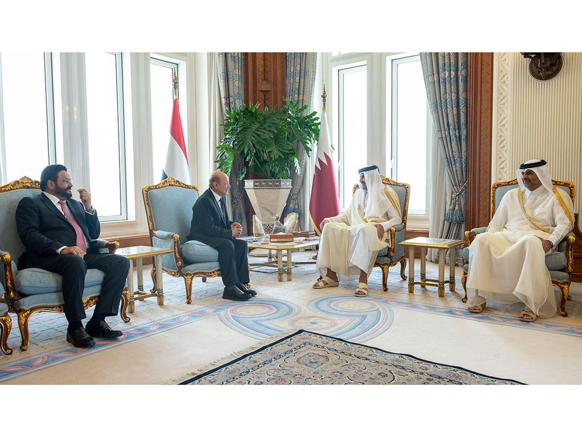 HH the Amir Meets Chairman of the Yemeni Presidential Leadership Council