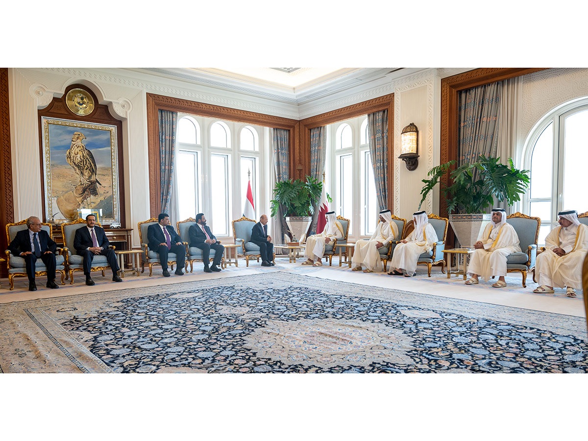 HH the Amir Meets Chairman of the Yemeni Presidential Leadership Council