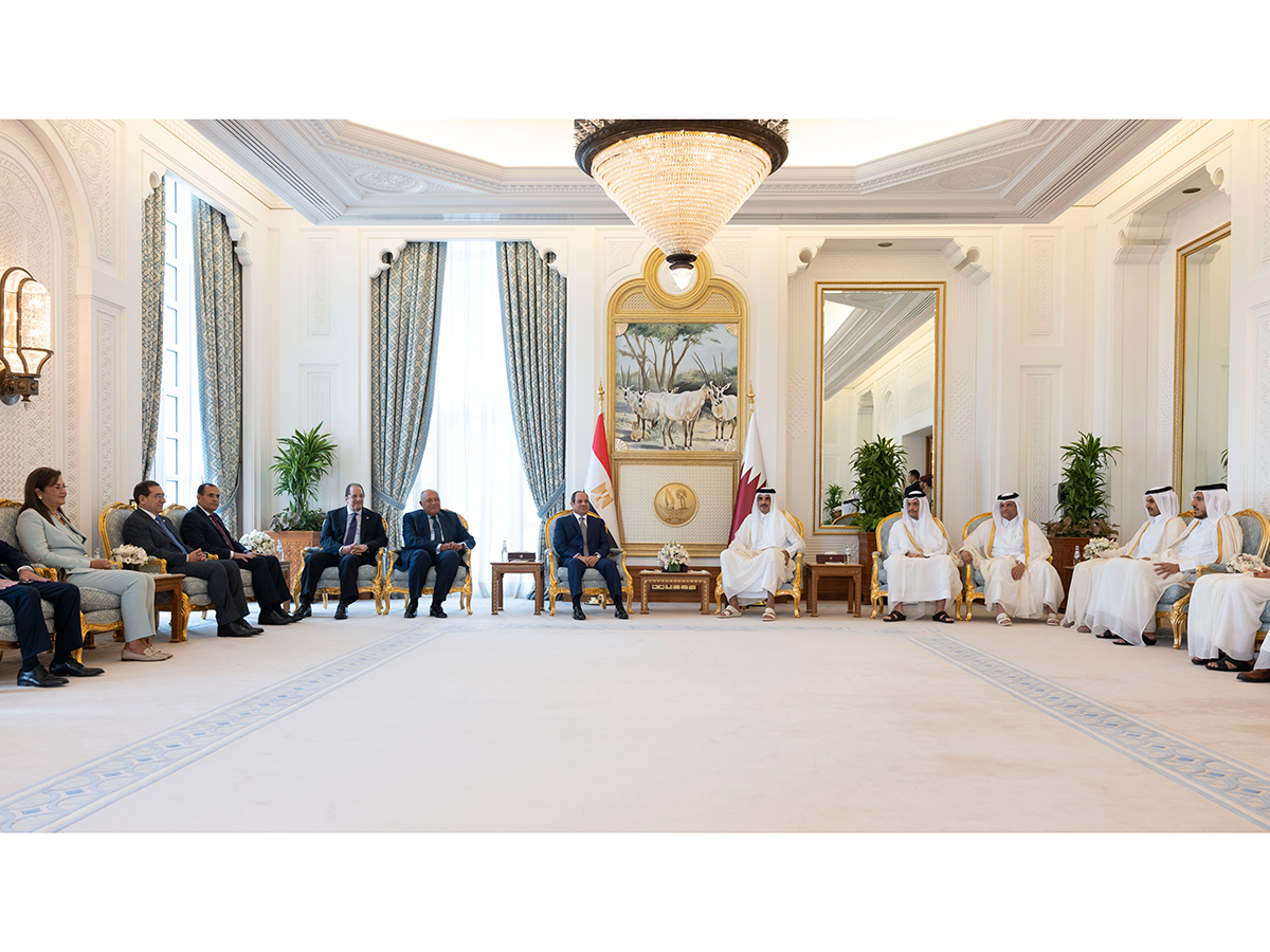HH the Amir, Egyptian President Hold Official Talks Session