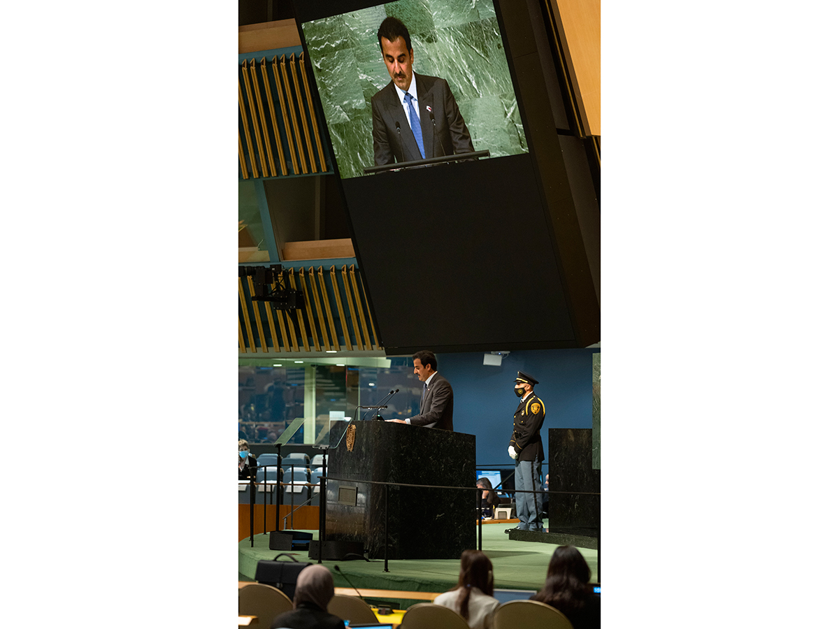 HH the Amir Takes Part in Opening Session of UN General Assembly