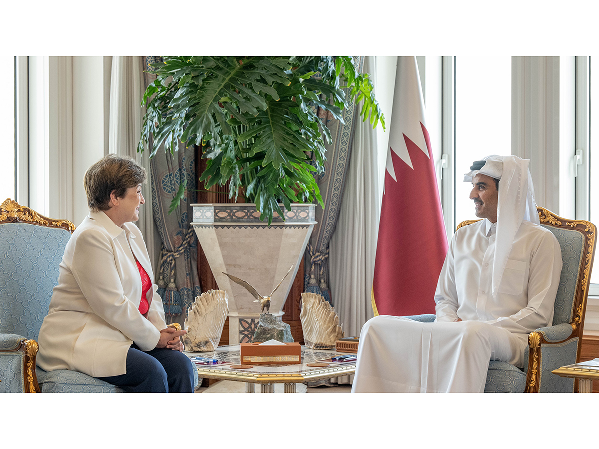 HH the Amir Meets IMF Director General