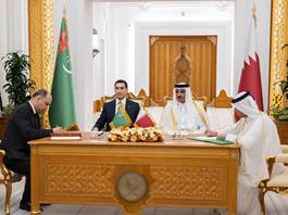 سمو الأمير والرئيس التركماني يشهدان التوقيع على عدد من الاتفاقيات ومذكرات التفاهم